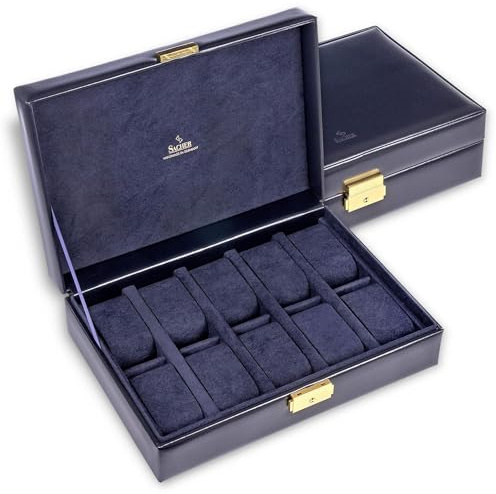 SACHER Uhrenetui für 10 Uhren acuro/navy (Leder) | Leder