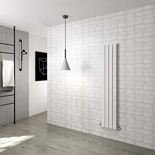 Vertical Radiator Flat Panel Designer Central Heating White Rads Single 1600x272mm