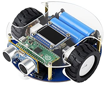 PicoGo Mobile Robot Car Kit für Raspberry Pi Pico - Selbstfahrend, Bluetooth/IR-Fernbedienung, Automatische Linienverfolgung, IR-Hindernisvermeidung, Inklusive Ultraschallsensor, LCD-Modul usw.