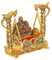 Jhula für Krishna Balgopal Jhula für Laddu Gopal - Metallschaukel für Hindu-Gott Lord Krishn für Janmashtami - Palna für Heimtempel Mandir - Jhula für Kanha - Krishna Statue für Heimdekoration..