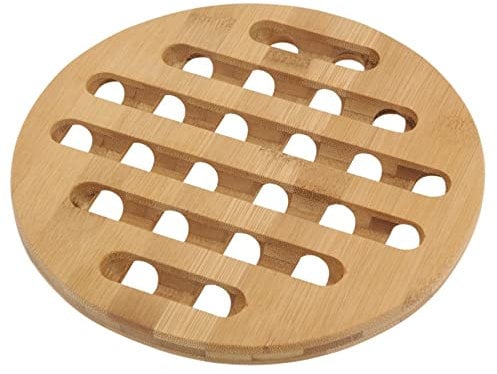 Galvog® Bamboo Trivet Mat/Stands | Assorted Hot Dishes/Pot/Bowl/Teapot/Plate Holders | Protector Pads for Kitchen Work Top, Table & Countertop (Round)