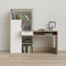 Dmora Bureau multifonction avec bibliothèque, tiroir et porte, coloris blanc et chêne, 162 x 155 x 60 cm