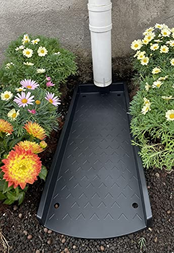 Jamphaza Regenrinnen-Fallrohr-Verlängerungen, Regenrinnen-Downspout Spritzblock, Downspout Extender, Ablaufrinnenschutz, Umlenker, Spritzschutz, Regenwasserablauf, 61 cm, Schwarz, 2 Stück