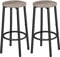 HOOBRO Barhocker 2er-Set, Barstuhl für die Küche mit Fußstütze，Industrieller Barstuhl, Stabiles Metallgestell, Verstellbare Füße, für Restaurant, Küche, Bar, Greige und Schwarz EBG03BY01