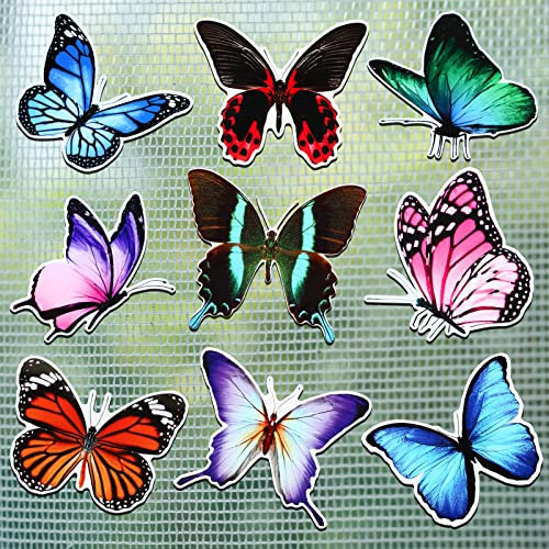 18 Pieces Butterfly Screen Magnets Decorative Magnetic Flexible Double Sided Protector Multicolor Screen Door Magnets Screen Door Refrigerator Magnets for Keep Pet, People and Sliding Door Safe