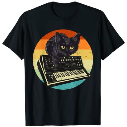 Clavier synthétiseur chat producteur de musique T-Shirt