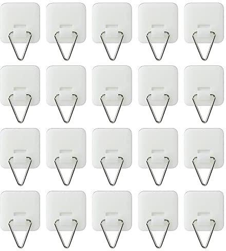 20 Pcs Invisible Adhesive Plate Hangers - Plastic Wall Plate Hanger Display Holder for Pictures & Art Decor