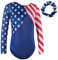 BAOHULU Gymnastikanzug für Kleinkinder und Mädchen, patriotisch, glitzernd, athletisches Tanz-Set, Amerikanische Flagge Set lang, 9-10 Jahre