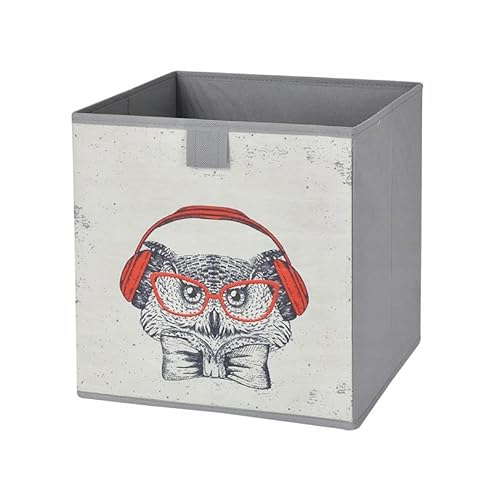 lavita Aufbewahrungsbox | faltbare Aufbewahrung Boxen 31 x 31 x 31 cm | Schubladen-Organizer Box| Ordnungssysteme für Kleidung | Kleideraufbewahrung & Organisation | Eule | 1 stück