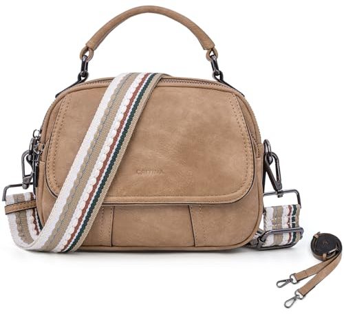 Caitina Handtasche Damen Umhängetasche Damen Crossbody Bag Damen mit 2 Verstellbaren Riemen Handy Schultertasche Damen