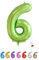 LITTLE BIRTHDAY | Zahlen Luftballon | Folienballon | Helium Gas Balloon Ballon | 101 cm | 0 1 2 3 4 5 6 7 8 9 in vielen Farben | Geburtstag | Kindergeburtstag | Deko | grün 6