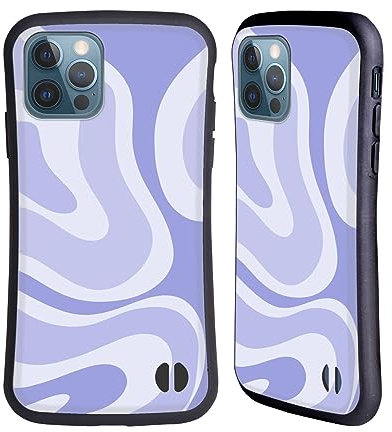 Head Case Designs Offizielle Kierkegaard Design Studio Modern Liquid Swirl Violett Kunst Hybride Handyhülle Hülle Huelle kompatibel mit Apple iPhone 12 / iPhone 12 Pro