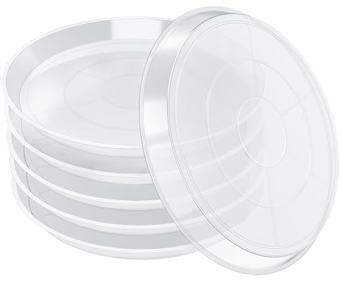 FUIJOL Transparente Pflanzen-Untersetzer, 30,5 cm, langlebige Pflanzentropfschalen, Untersetzer für Töpfe, Keine Löcher, Wasserauffangschalen für drinnen und draußen, stabile Bodenplatte (30,5 cm