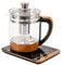 Wasserkocher Teekocher Glas-Wasserkocher Teemaschine Teebereiter 1.8L 2 in 1 mit Temperaturwahl 800 Watt Sensor-Touch-Bedienfeld