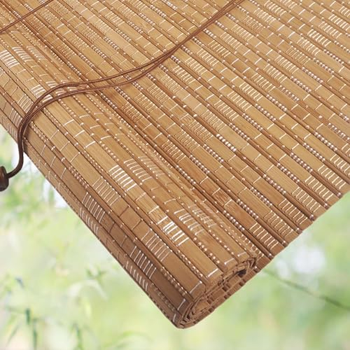 Natürlich Bambusrollo 60x80cm, Rollo Bambus Für Fenster 90x100cm, Bambusvorhang Mit Lifter 150x300cm, Atmungsaktiver, Lichtfilter, Datenschutz, Für Balkon/Tür/Terrasse/Innen/Außen ( Size : 80x110cm )