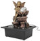 Fockety 3 stufiger Tischbrunnen, Entspannungs Innenwasserbrunnen, USB LED beleuchteter Wasserfall, Tischbrunnen mit Flussfelsen, Wasserblasen, Mini Wasserfall für Büro- und Heimdekoration