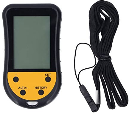 Digitaler Höhenmesser, Kompass, Barometer, Thermometer mit LCD-Display mit Hintergrundbeleuchtung, Tragbarer Multifunktionaler Höhenmesser mit Trageband, Hohe Festigkeit