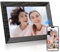 Tibuta 10,1 Zoll WLAN Digitaler Bilderrahmen, 1280 * 800 IPS Touchscreen Digitaler Bilderrahmen, 16G-Walnuss, Teilen Sie Fotos oder Videos über die Uhale APP