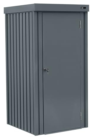 AXI Hector Premium Gartenschrank aus verzinktem Stahl - 1300 Liter| Geräteschrank/Geräteschuppen aus Metall für den Garten mit Schrägdach & Schloss | 98x93x185 cm