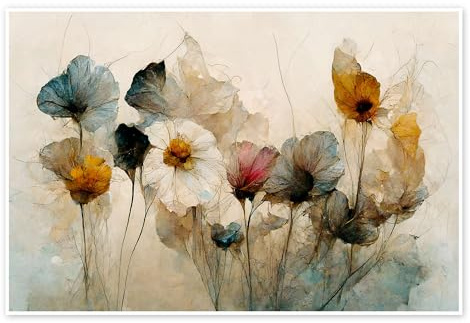 Posterlounge Dried Flower Arrangement Poster | 60 x 40 cm de treechild Déco pastel Tableaux Décoration murale