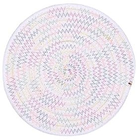 Hrlace Topfuntersetzer aus Baumwollfaden rutschfest Stilvolle Untersetzer Stofftöpfe Topfuntersetzer Hitzebeständig Runde geflochtene Platzsets zum Kochen und Backen, 1 Stück Regenbogen 12cm