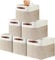 Malloom 6 Pack Fabric Cube Storage Boxes 30x30x30, Square Grey Storage Basket with Handles, Collapsible Storage Cube Boxes Cubby Storage Bins for Shelves, Closet, Clothes and Toys Organising (Beige)