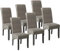 tectake® 6er Set Stühle, Kunstleder Stuhl mit hoher Rückenlehne, ergonomische Form, perfekt für den Esstisch, als Esszimmerstühle, Küchenstühle oder im Wohnzimmer - grau marmoriert