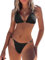 Yuson Girl Damen Bikini Set Mit Ketten Neckholder Triangel Bikini Set Sexy Brazilian Style Niedriger Taille String Tanga Bikini Sets Damen 2tlg Bikini Klassischer Zweiteiliger Badeanzug(Schwarz, S)