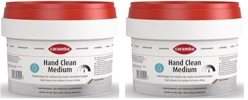 Caramba Hand Clean Medium, Handwaschpaste für Werkstatt und Garage, pH-hautneutrale Reinigung, Dermatologisch getestet, Biologisch abbaubar, 500 ml (Packung mit 2)