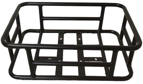 Rustproof Large Capacity Rear Bike Basket - Sturdy Iron Cargo Rack for Electric Bikes &