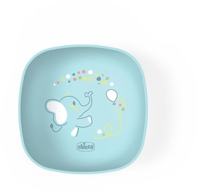 Chicco Plato de Comida Bol para bebés y niños, Tazón de destete, con tapa de silicona práctica para almacenar alimentos, apilable, ahorra espacio, 6+ meses, 0% BPA, Azul