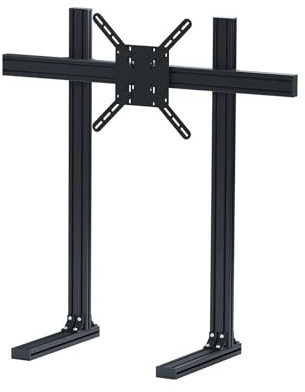 GT Omega Simulator Monitor Stand - Made of Sturdy Aluminium, Fully Adjustable & Upgradable, Suitable for Triple and Quad Monitor Setup, Helps Eliminate Vibrations for Smooth Sim Racing Sessions