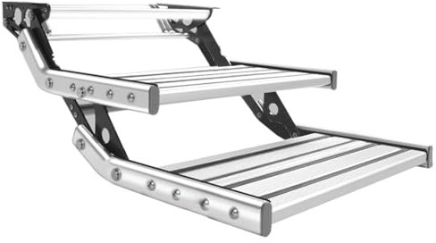 ExoticaBlend Escalier pour Camping-Car, Marchepieds Électriques, Automatiques/Manuels, pour Camping-Car, Caravane, Caravane, 150 Kg,Manual-Double-layerwithlight