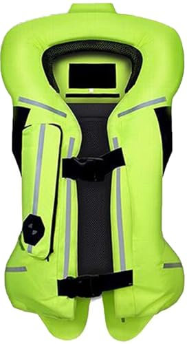 Motorradweste Mit Airbag Reflexstreifen Vorne Und Hinten,Fahrrad Airbag,Motorrad Jacke Frauen,Airbag Weste Reiten,Airbag-Weste Für Motorradfahren,Reiten Sturzfestigkeit (Ohne CO2-Zylinder) A,L