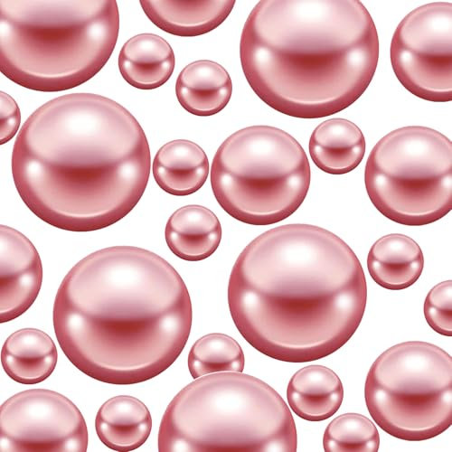 200Pcs Rose Gold Vase Filler Pearl Beads for Centerpieces Vases, No Hole Faux Polish Pearls for Floating Candle Home Birthday Wedding Party Table Decor（8/14/20mm）