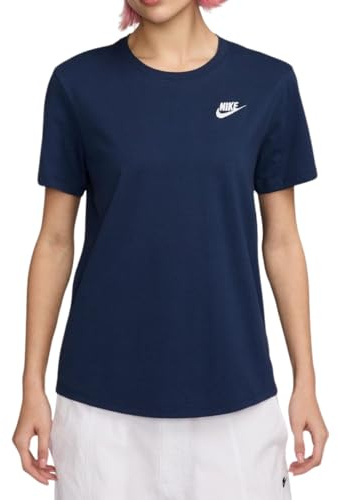 Nike Damen Club Ss T-Shirt, Midnight Navy, M