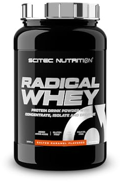 Scitec Nutrition Radical Whey - Molkenproteinkonzentrat und -isolat - Mit Kreatin und BCAAs - Glutenfrei - Fettfrei, 1000 g, Salzkaramell