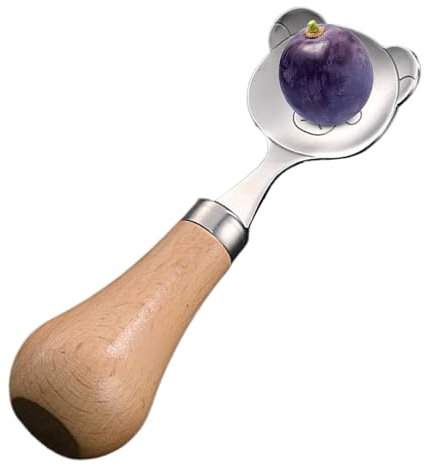 Lnhgh Erster Babylöffel - Edelstahl Selbstfütterungsbesteck Für Kinder,Holzgriff Kinderbesteck Lebensmittelecht & Sicher Für Kleinkinder Geburtstag & Einweihungsfeier Kindergeschirr