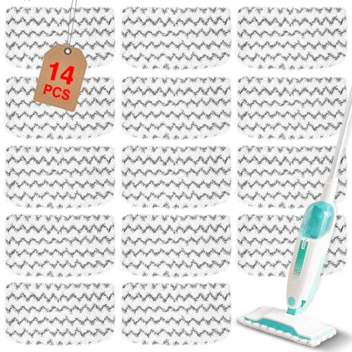 14 Pack Steam Mop Replacement Pads Compatible with Shark Steam Mops S1000/S1000A/S1000C/S1000WM/S1001C, Floor Steamer Pads Washable, Reusable Microfiber Cleaner Pads