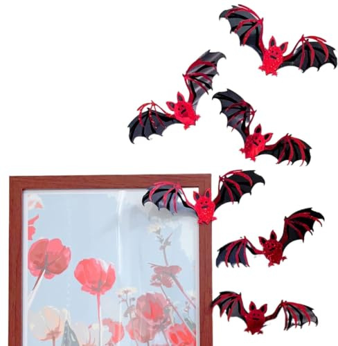 Generisch Bat Decorations, Halloween Bats, 5.91x3.54 Inches, 3D Realistic | Flying Waterproof Wall Stickers 12 Pieces, Wall Decals for Indoor, Outdoor, Living Room, Bathroom and Fireplace
