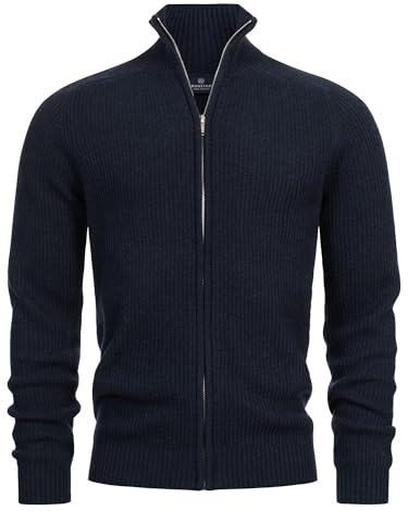 KRONSTADT Herren KSDorsey Klassische Strickjacke aus Wollmix mit Kragen | Eleganter Cardigan aus warmem Materialmix für Business und Alltag, Herrenjacke, Freizeitjacke, Strickoberteil für Männer