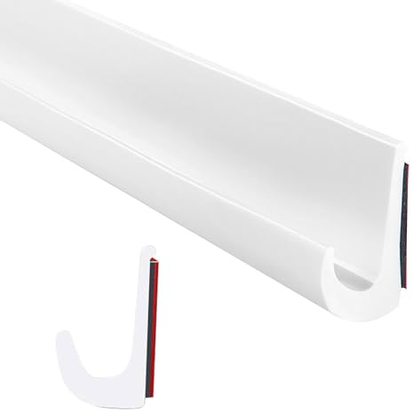 SuQurtom J-Shape RV Rain Gutter, 10m Self-Adhesive TPE Rain Diverter, Waterproof Roof Edge Protection Profile for RV, Truck, Boat, Car, Van & Motorhome, Easy Install Rain Diversion Strip