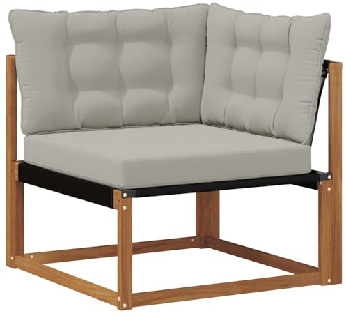 vidaXL Outdoor Ecksofa Massivholz Akazie Natur, Balkonmöbel, moderner Outdoor-Stil, langlebiges Akazienholz-Loungeset für chillige Gartenmomente