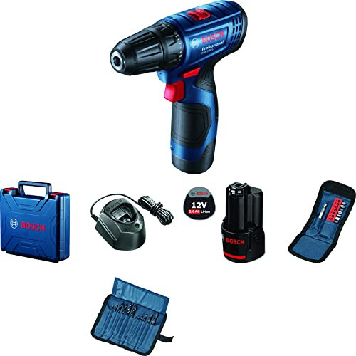 Bosch Trapano avvitatore a batteria GSR120-Li, doppia batteria da 12 V