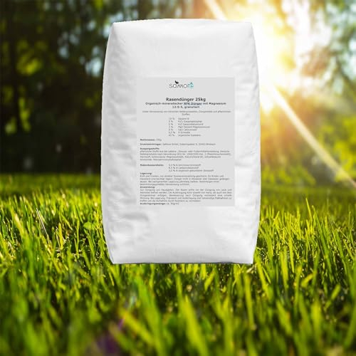 25 kg Rasendünger NPK 16-5-11 für einen gesunden Rasen verdrängt Moos ideal für Frühjahr und Sommer geeignet für Streuwagen staubarmes Granulat Dünger