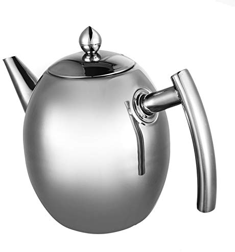 Théière en Acier Inoxydable, Bouilloire Cafetière Théière de Grande Capacité avec Filtre pour Maison, Hôtel, Café, Bar, Restaurant, etc.(1000ml)
