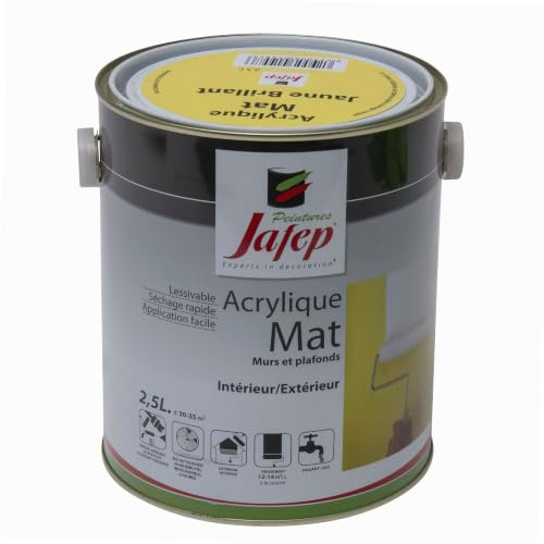 Peintures Jafep 24839332 Acrylique Mat, Jaune Bril