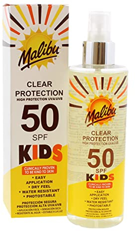 MALIBU 250ML SPF 50 KIDS CLEAR PROTECTION SPRAY