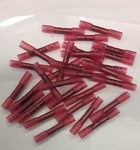 50 x Red Duraseal Type Glue Lined Heat Shrink Butt Splice Terminal Connector Crimp CHBC HSB1.5 CTIE