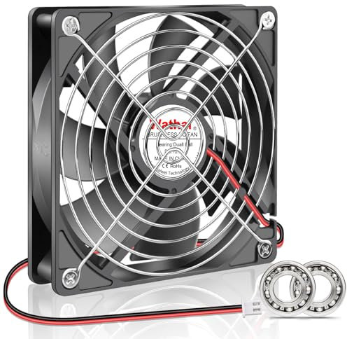 Wathai 120mm x 25mm 12V 2Pin Dual Ball DC Brushless Cooling Fan for Computer Case Cooler